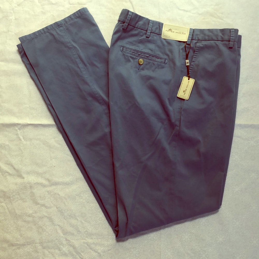 Peter Miller Scottish Blue Sz 35 Gold Pant